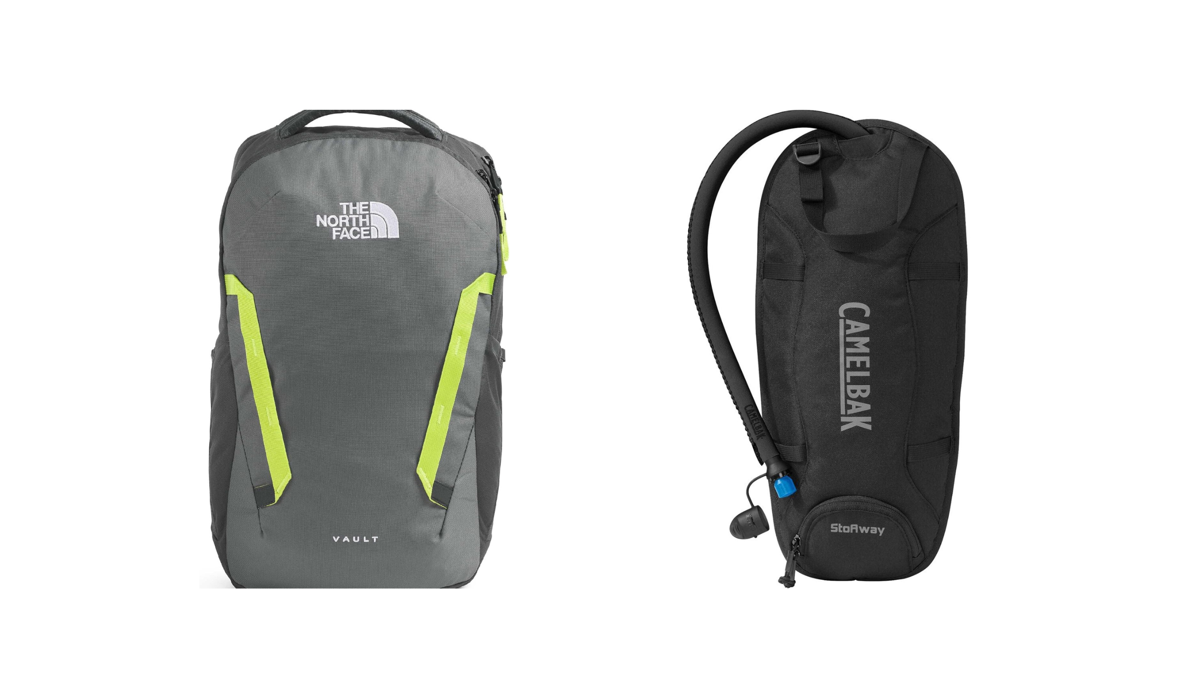 The North Face Vault Backpack and Camelbak's 3L Water Reservoir